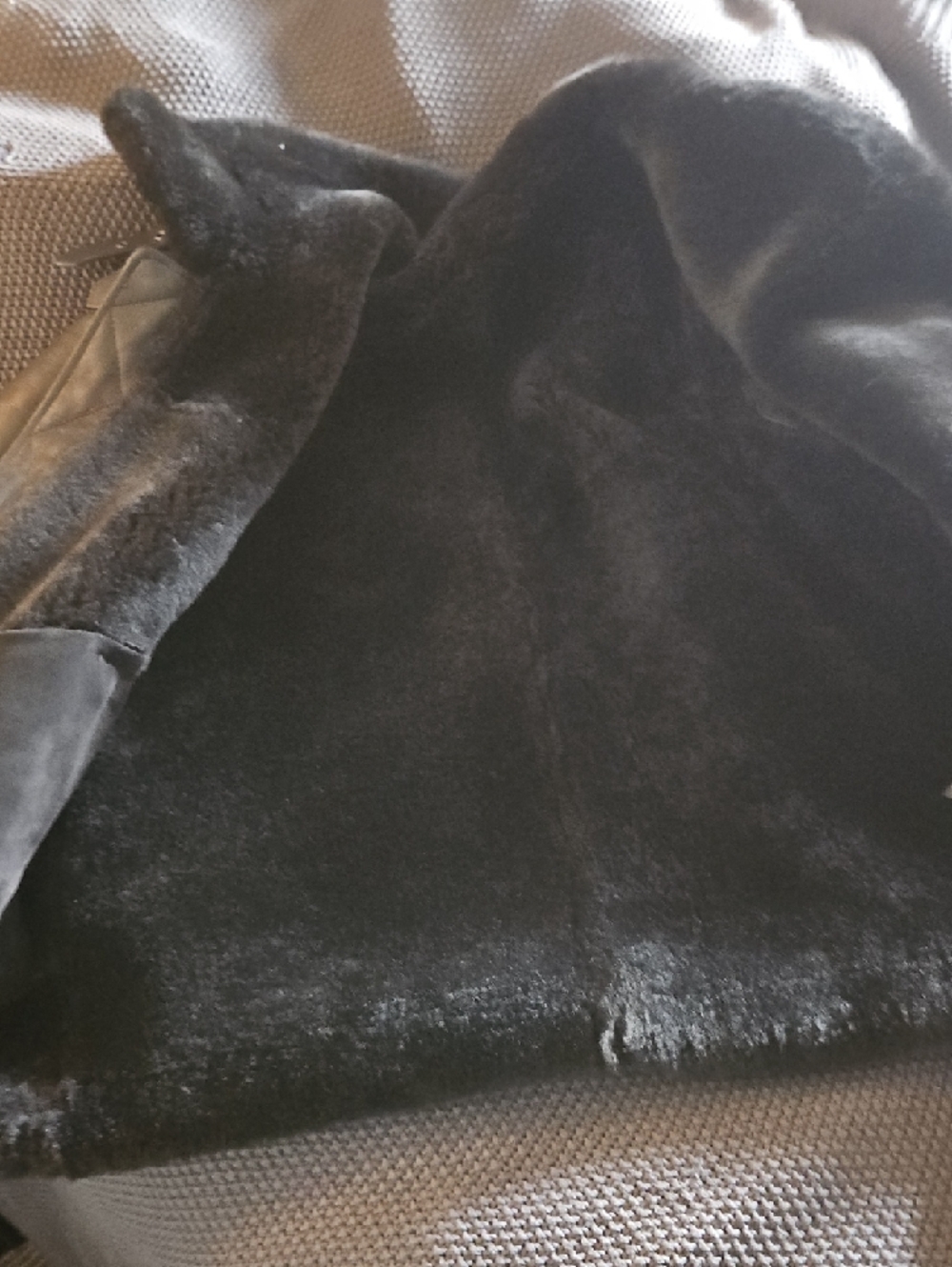The Kooples Black Suede Shearling Jacket - Picture 3 of 4